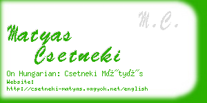 matyas csetneki business card